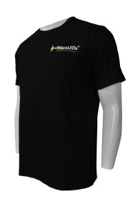 T828 團體訂做男裝圓領短袖T恤 網上下單男裝圓領短袖T恤 設計印花logo款短袖T恤製造商    黑色
